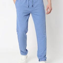 UnderJeans by Spykar Blue Melange Regular Fit Lounge Pants-image-31