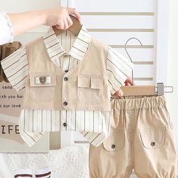 StyleCast x Revolte Boys Striped Pure Cotton Shirt With Shorts-image-50