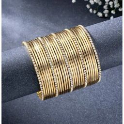 Peora Golden Oxidized Bangles Set for Women-image-76
