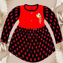 KidzzCart Girls Polka Dot Print Fit & Flare Dress-picture-15