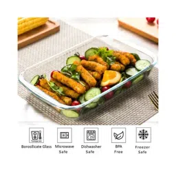 Femora Transparent Borosilicate Glass Platter (1000 ml) - Set of 1 image 4