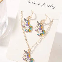 YouBella Gold Plated Unicorn & Multi Color Jewellery Set-21