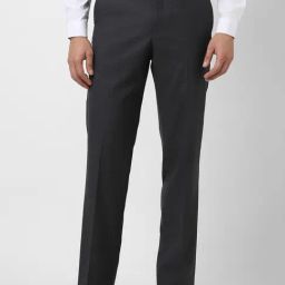 Van Heusen Grey Regular fit Solid Trousers-image-75