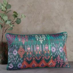 India Circus by Krsnaa Mehta Kaleidoscope Treasures Printed Blue Velvet Cushion Cover-image-43