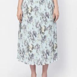 Lela Blue Printed A-Line Skirt-image-39