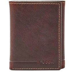 Fossil Brown Solid Tri-Fold Wallet-image-28