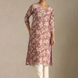 Soch Onion Pink Regular Fit Floral Print Kurtas-image-59