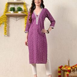 Anouk Rustic Women Bandhani Embroidered Thread Work Kurta-image-17