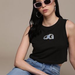 The Roadster Life Co. Typography Printed Sleeveless Casual T-shirt-image-84