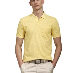 Louis Philippe Yellow Slim Fit Printed Polo T-Shirt-picture-48