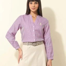 U.S. Polo Assn. Purple Regular Fit Striped Shirt-image-69