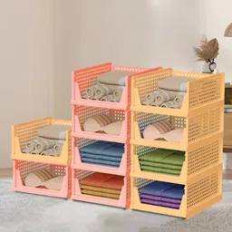 Aura Pink & Yellow 10 Pieces Textured Reusable Desk Organisers-image-90