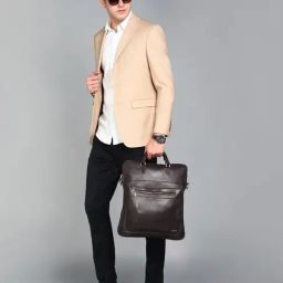 SASSORA JONAS Brown Leather Large Messenger Bag-39