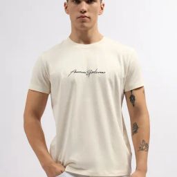 Gant Cream Cotton Regular Fit Printed T-Shirt-image-10