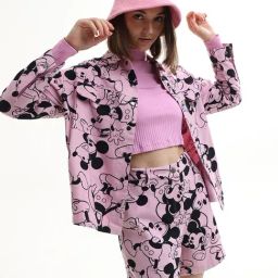 Only Pink & Black Cotton Printed Denim Jacket-picture-29