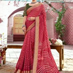 Saree Mall Red Printed Sarees With Unstitched Blouse-picture-41