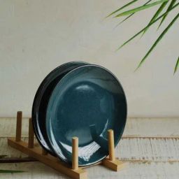 Freedom Tree Green & Black Fields Handcrafted Ceramic Side Plate and Bowl Gift Set - Set Of 4-image-40