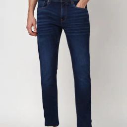 Peter England Casuals Navy Cotton Slim Fit Jeans-picture-44