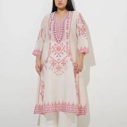 Diza by Westside Off-White Abstract Design A-Line Kurta-picture-21