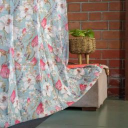 Urban Space Multicolor Polyester Printed Window Curtain with Eyelets & Tieback - Set of 2 (5 ft)-112