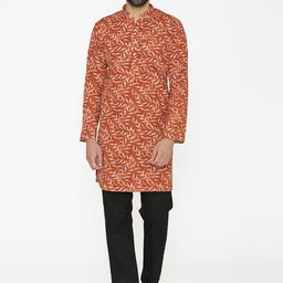 Wintage Men Rust Printed Straight Kurta-picture-52
