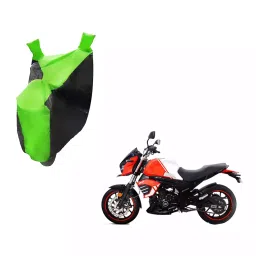 Auto Pearl Waterproof Two Wheeler Cover For Mahindra Mojo (Green & Black)-image-93