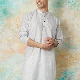Melange by Lifestyle Men Printed Thread Work Pathani Kurta-picture-30