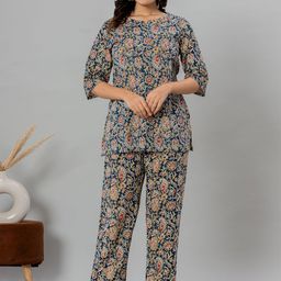 Serenita Women Pure Cotton Printed Night suit-image-87