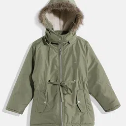 Okane Girls Hooded Longline Parka Jacket-picture-23