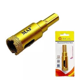 Malfah Enterprises 6 mm Brazed Diamond Golden Tone Hex Holesaw Core Drill Bit-20