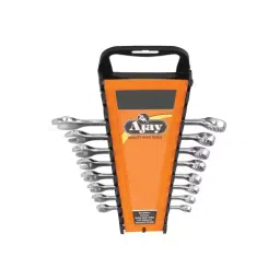 Ajay Tool Combination Elliptical Full Polish Set Rack 6-19 mm, AJCS-MP (Set of 8)-image-4