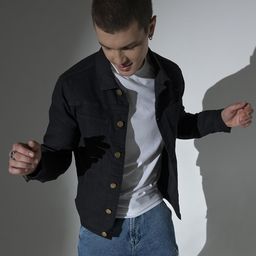Hubberholme Men Black Solid Denim Jacket-25