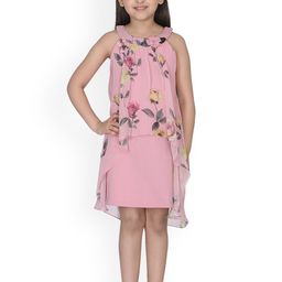 CUTECUMBER Girls Peach-Coloured A-Line Dress-image-72