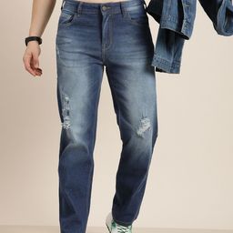 HERE&NOW Men Slash Knee Heavy Fade Stretchable Jeans-image-90