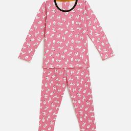 KIDSCRAFT Girls Pink Printed Night Suit-image-67