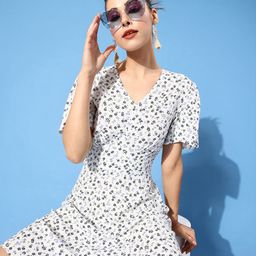 EVERYDAY by ANI Women Classic White Floral Bustier Dress-image-75