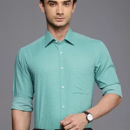Raymond Slim Fit Textured Cutaway Collar Pure Cotton Formal Shirt-image-23