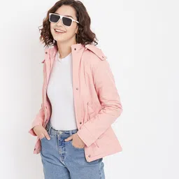 Crimsoune Club Women Pink Quilted Jacket-image-10