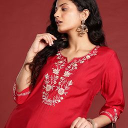 Anouk Women Floral Yoke Design Straight Kurta-picture-40