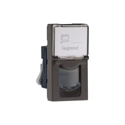 Legrand Information Socket RJ45 - Cat 6 Myrius Charcoal Grey 1 Module, 6794 65 image 2