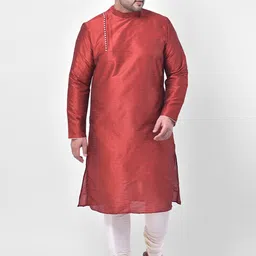 Deyann plus Men Red Solid Kurta-picture-51