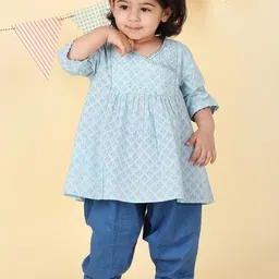 Fabindia Girls Floral Printed Cotton Kurta with Salwar-picture-34