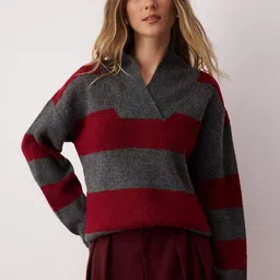 Trendyol Striped V-Neck Pullover-picture-48