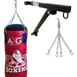 AXG NEW GOAL 2.5ft Unfilled Heavy Duty PU Punching Bag With Wall Stand and Chain Boxing Kit - Maroon-49