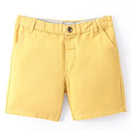 Simply Cotton Above Knee Length Solid Shorts - Mustard Yellow-image-69