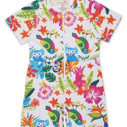 Spunkies Half Sleeves Frill Detailed Floral Printed Jumpsuit - White-image-42