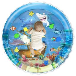 AKN TOYS Play Mat,Baby Infant Toddlers Inflatable Water Play Floor Mat Children Growth Activity Tool Tummy Time Baby Water Mat Toy for Baby Round mat (Pack of 1 - Color May Vary)-16