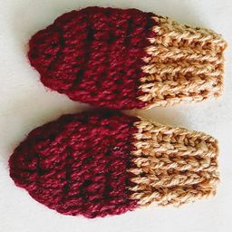 Knits & Knots Woollen Blend Colour Blocked Handmade Mittens - Brown & Beige-picture-25