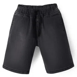 Pine Kids Woven Knee Length Solid Colour Shorts - Black-picture-21