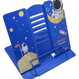Asera Space Theme Metal Adjustable Portable Reading Book Bookends Foldable Stand Holder Bookshelf Document Holder Base Stationery -01 Pc. (Space)-picture-3